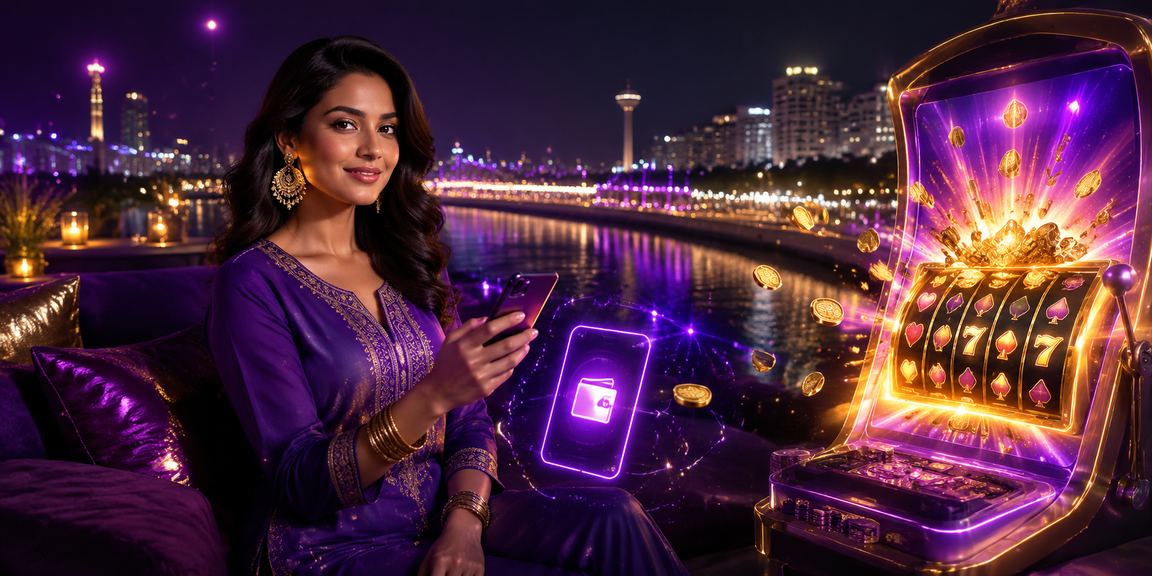 Colorful reels of slot machine spinning on online platform in India